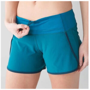 Lululemon Run Times Short 4-way Stretch Teal Shorts - Size 6
